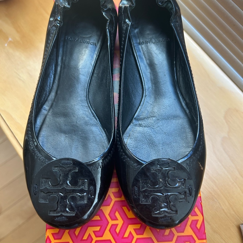 Tory Burch Black Leather Flats